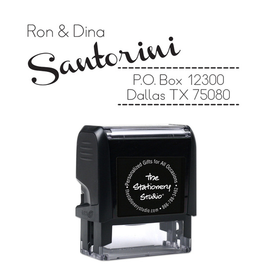 Santorini Rectangular Address Self Inking Stamper